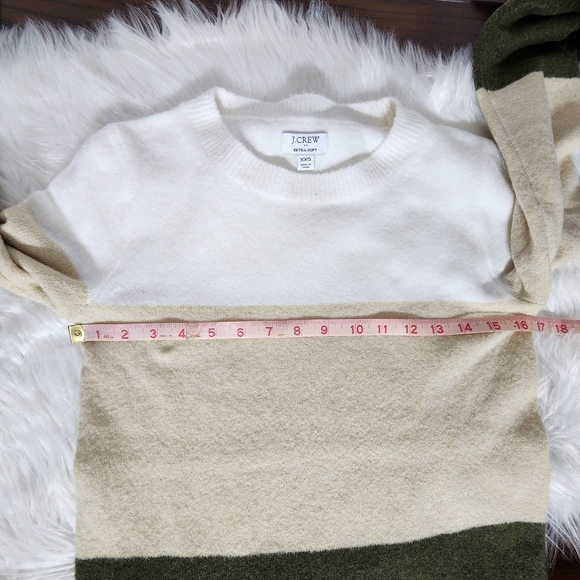 J. Crew Extra Soft Colorblock Long Sleeve Crewneck Sweater, Size XXS - Picture 8 of 10